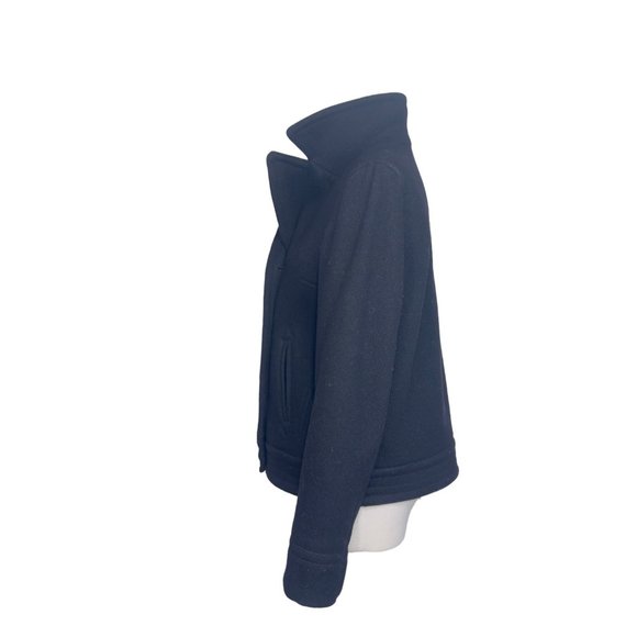 GAP Double Breasted Women's Peacoat Wool Blend Black size Medium EUC - Picture 4 of 9